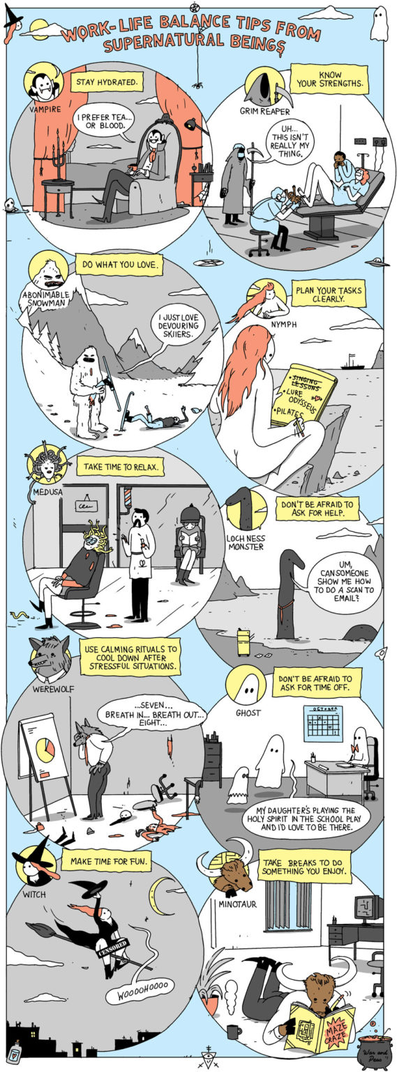 Work-Life Balance Tips From Supernatural Beings [Comic]