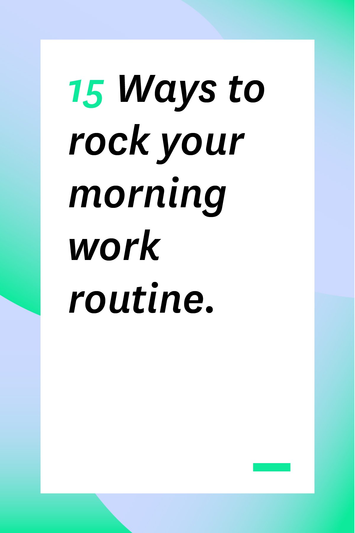 If your morning routine at work doesn't feel peaceful and productive ...