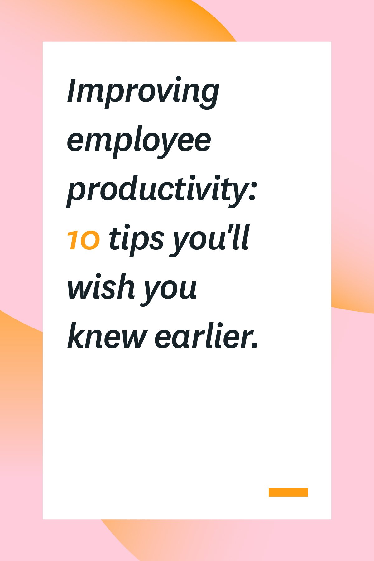 Running out of ideas for improving employee productivity? These 10 tips will help you motivate your employees to be more productive. #productivity #productivityatwork