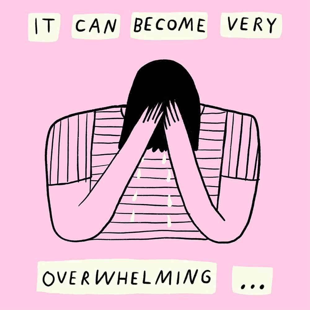 Illustration of a character being overwhelmed