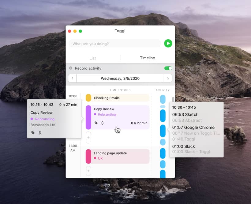 timeline app for mac