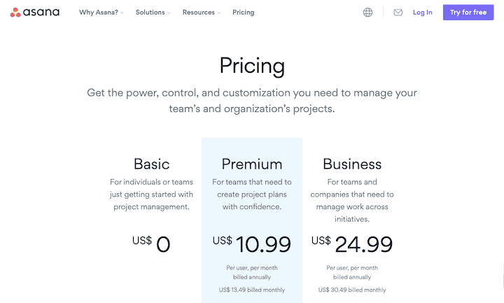 Asana Pricing