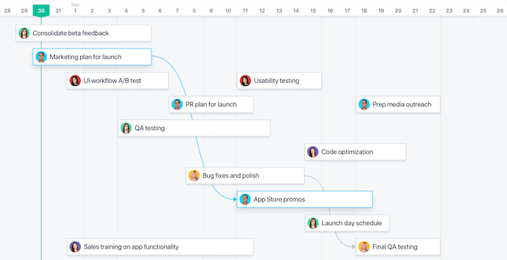 Asana Timeline View