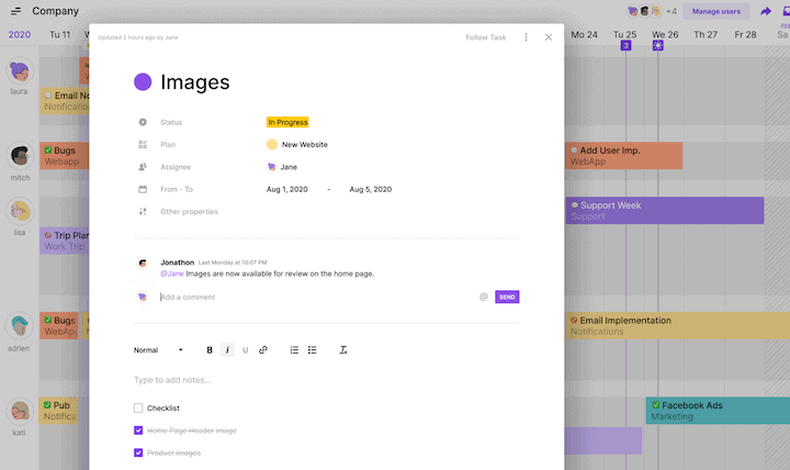 Toggl Plan Task Properties