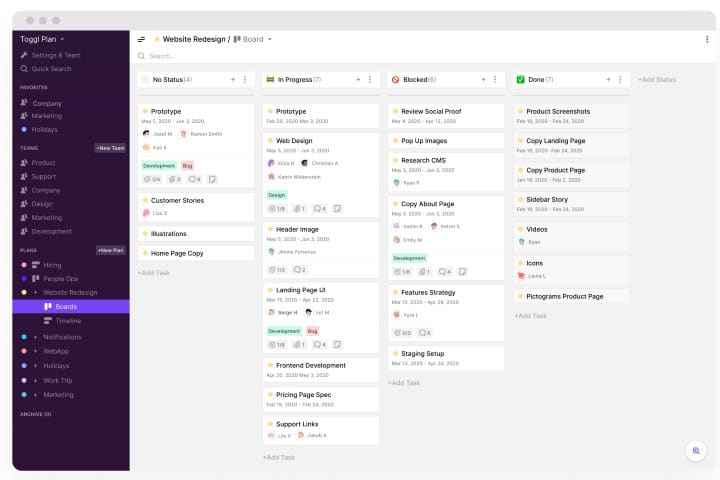 Toggl Plan Task Boards