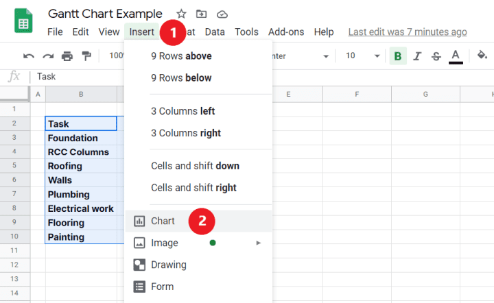 Step #2. Insert a stacked bar chart