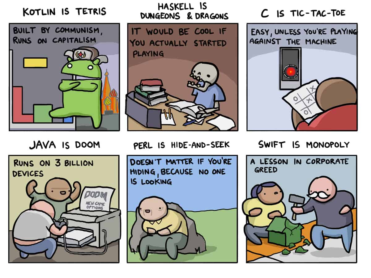 If Programming Languages Were Games Comic Toggl Blog If Programming Languages Were Games Comic Toggl Blog