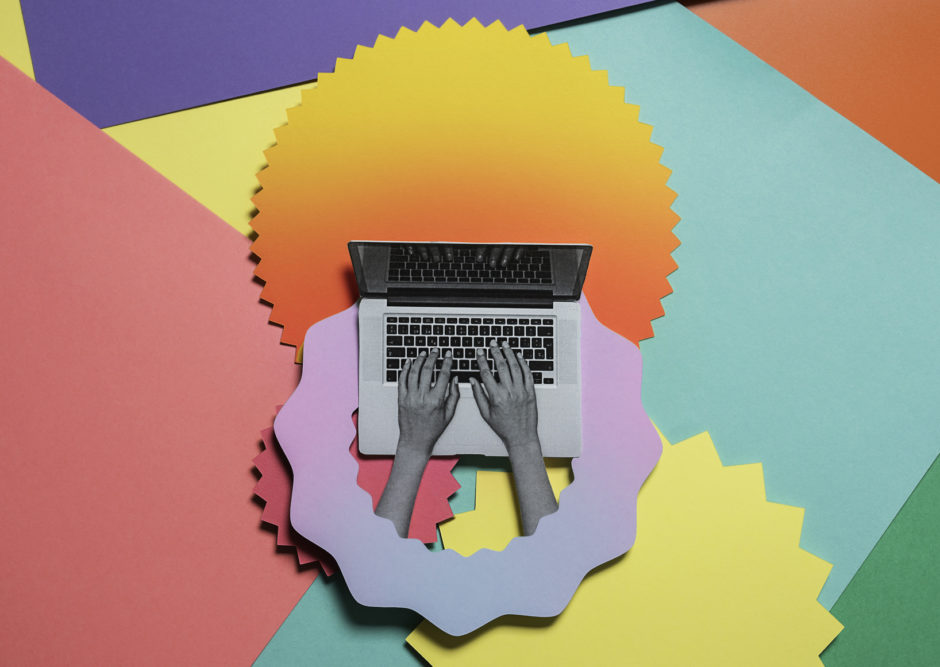 Working with computer collage