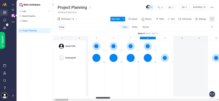 Monday.com workload management