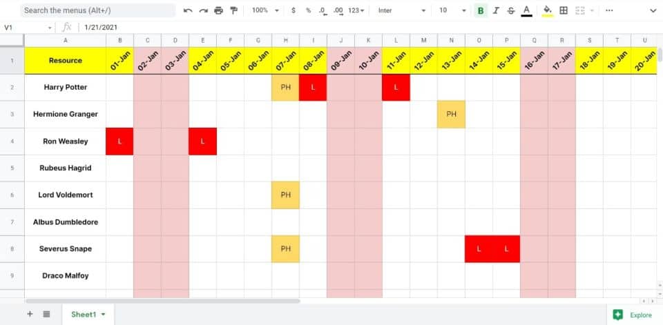 resource forecasting excel template