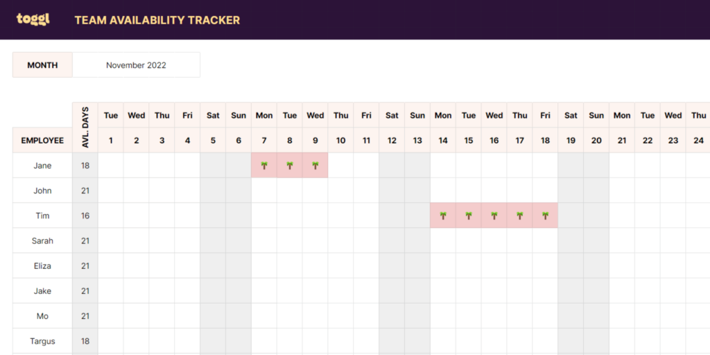 Team Availability Tracker