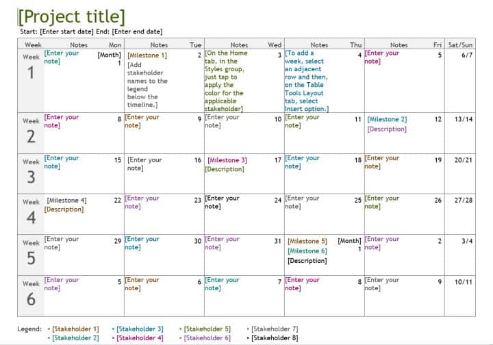 work plan template word