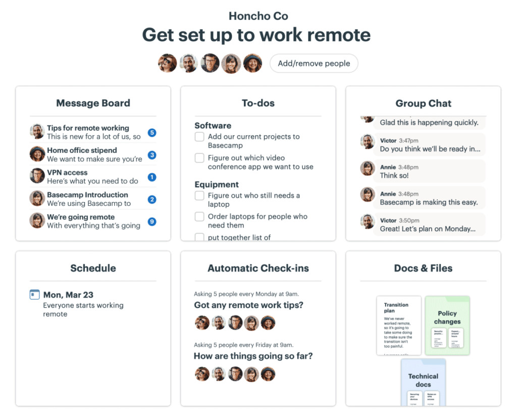 Basecamp project dashboard