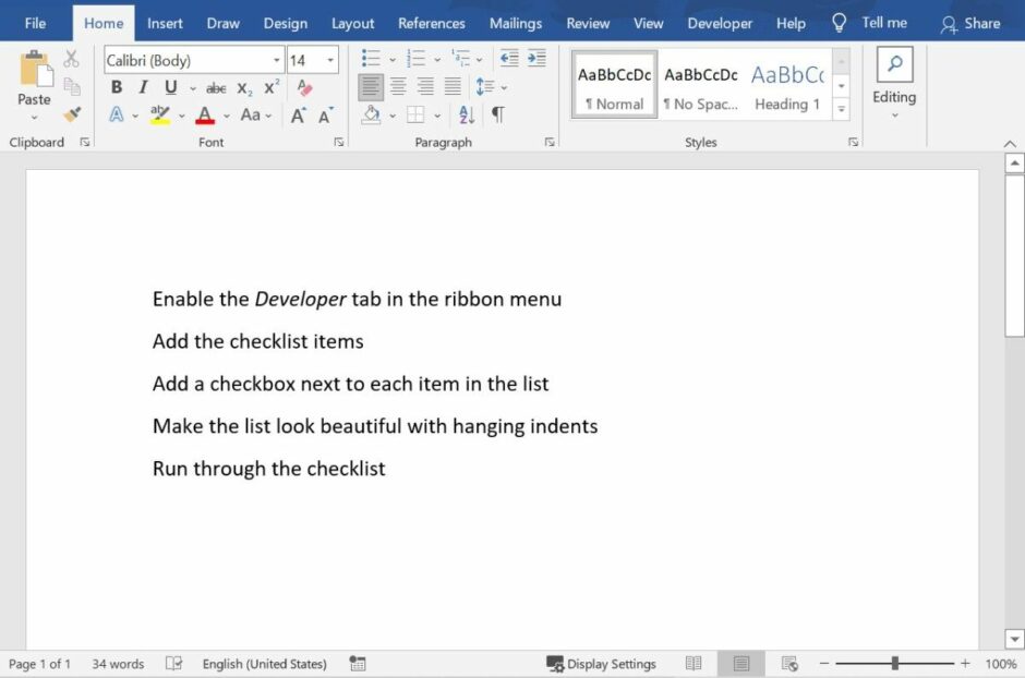 How To Make A Checklist In Microsoft Word In 5 Simple Steps