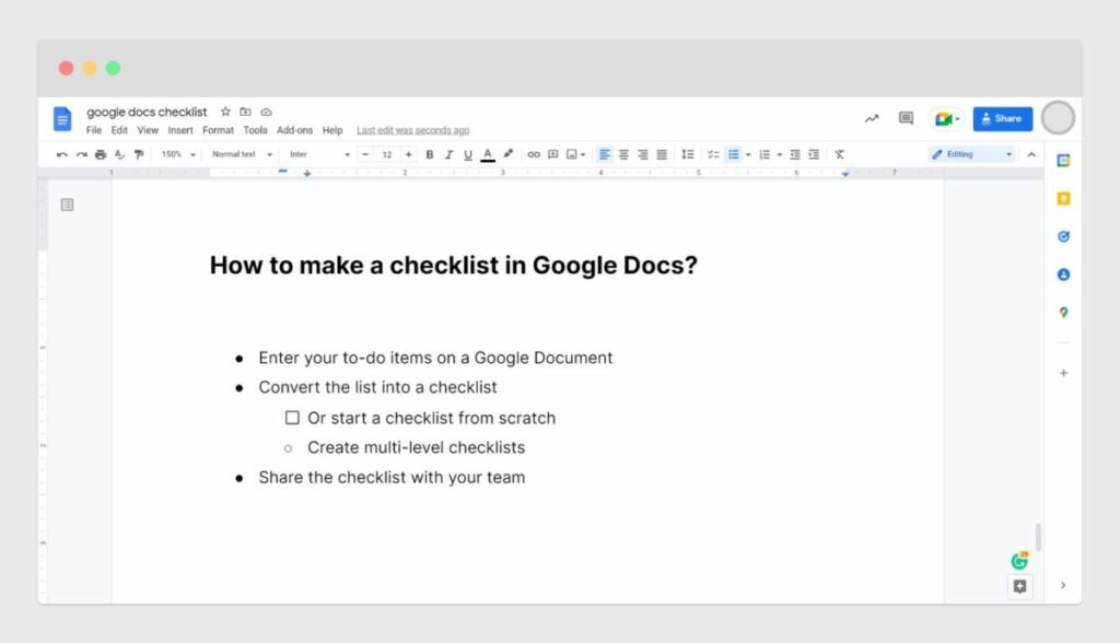 Convert single bullet list item into a checklist item