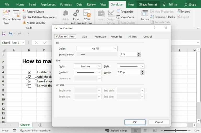 How To Make A Checklist In Excel In 5 Easy Steps