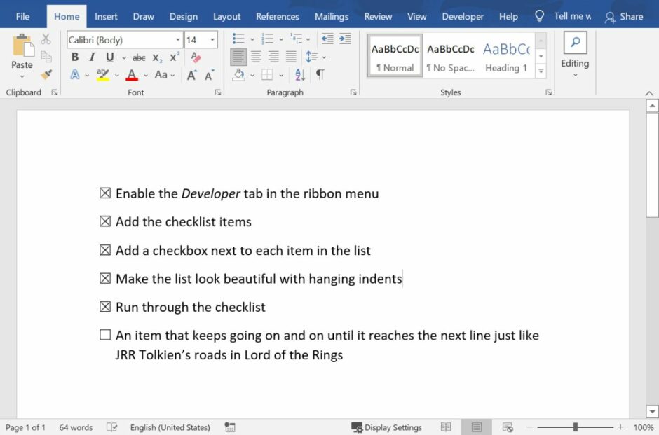 How To Make A Checklist In Microsoft Word In 5 Simple Steps