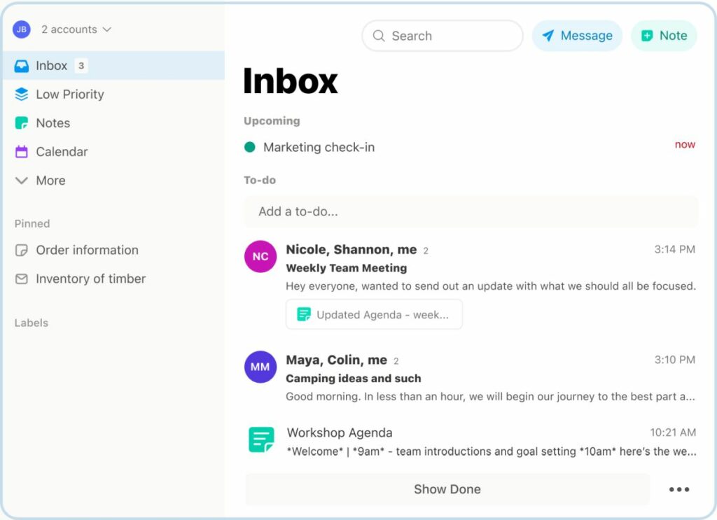 Twobird turns your email inbox into a work planning tool