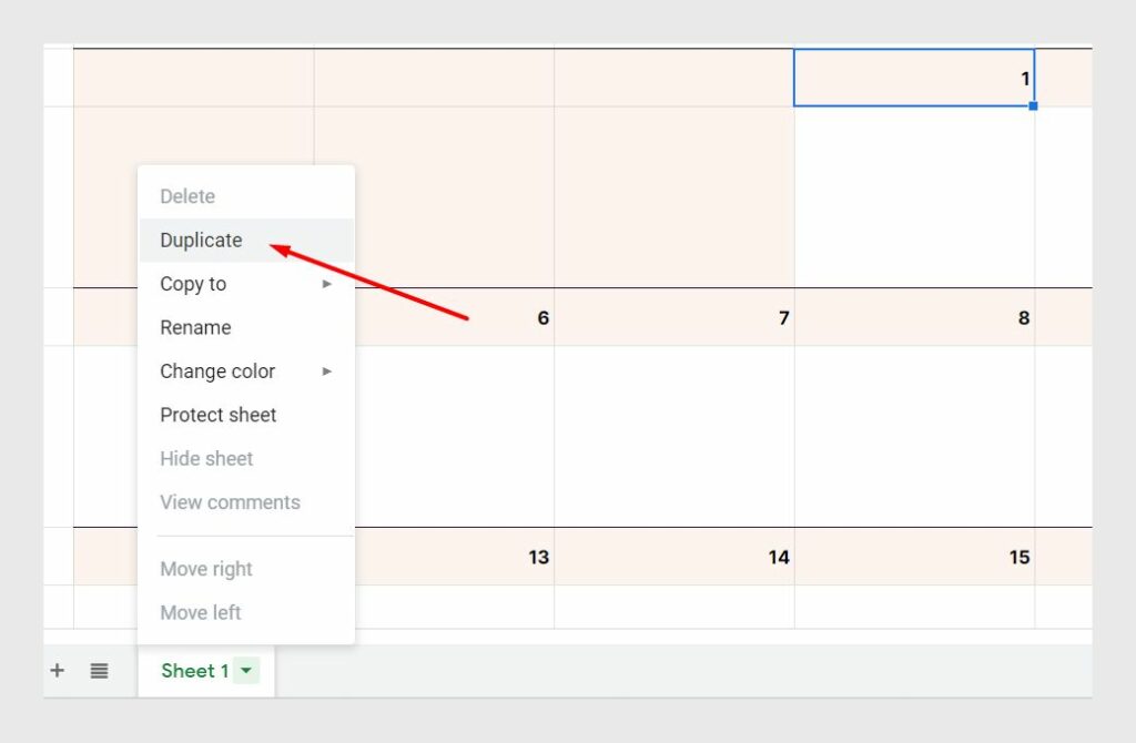 Duplicate sheet to create a schedule for multiple weeks