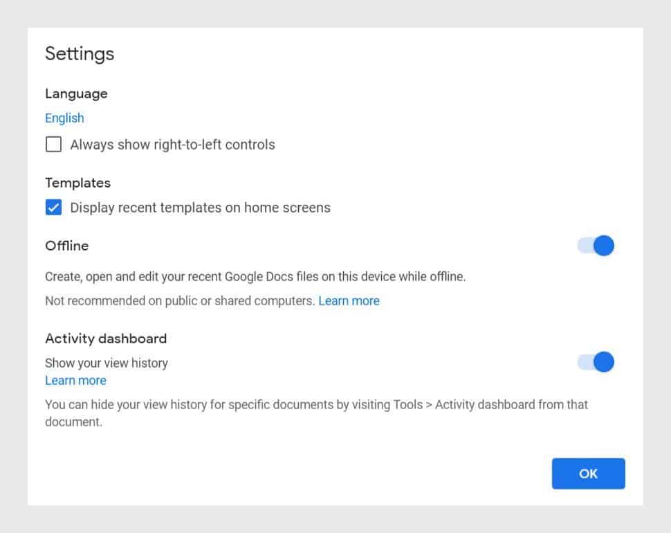 Enable offline mode in Google Docs