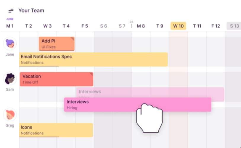 Team workload management in Toggl Plan