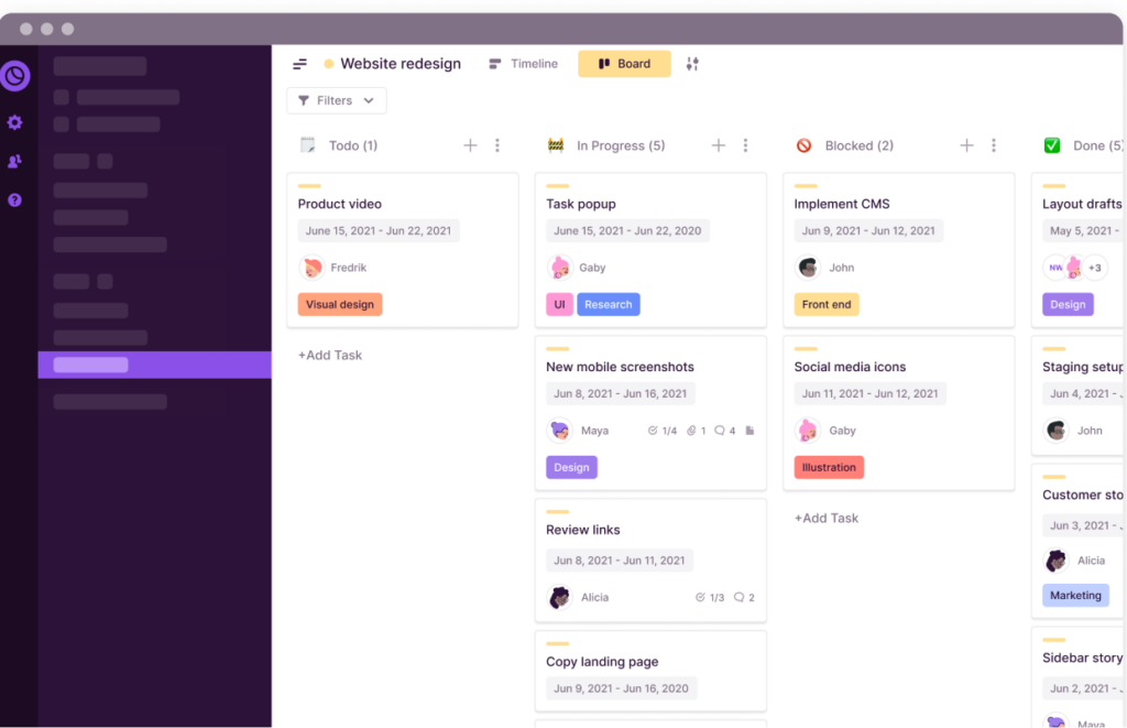 Toggl Plan's Kanban boards make it easy to manage your Agile marketing project sprints