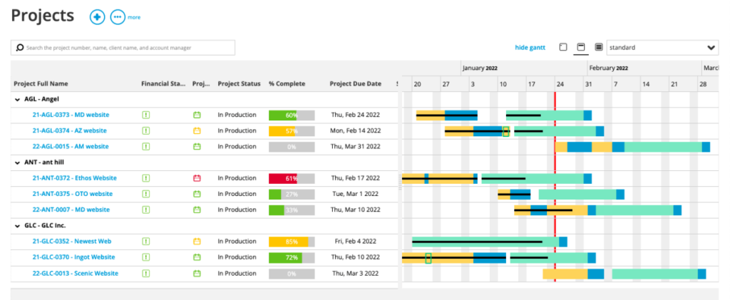 Workamajig Gantt Chart