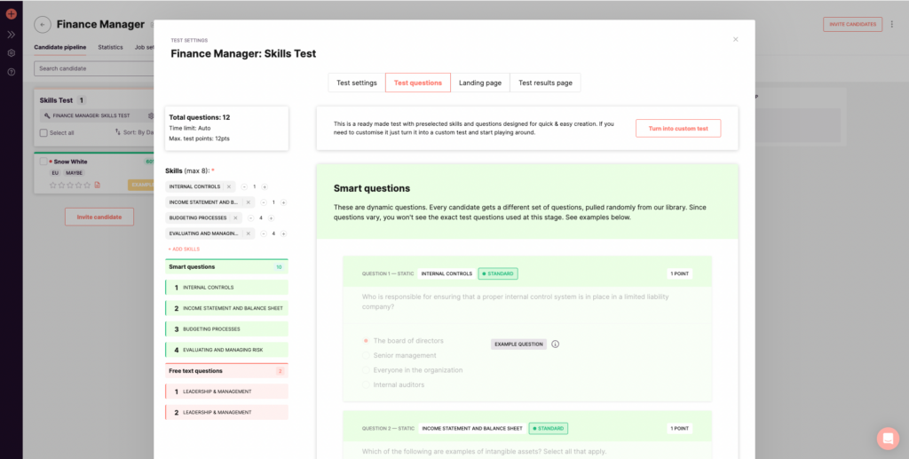 Skills assessments and technical skills tests can be customized to match the specific requirements of the job, meaning that companies can focus on the most important skills and qualifications for the role.