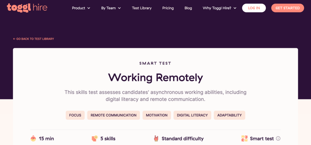 remote work skills assessment