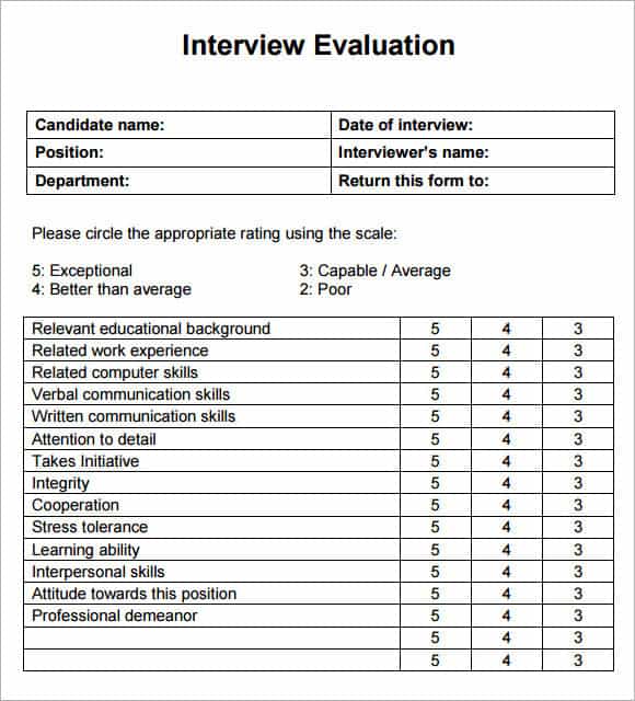 Guide for Evaluating Candidates in a Job Interview