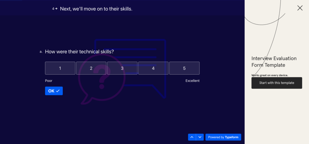 async interview evaluation form