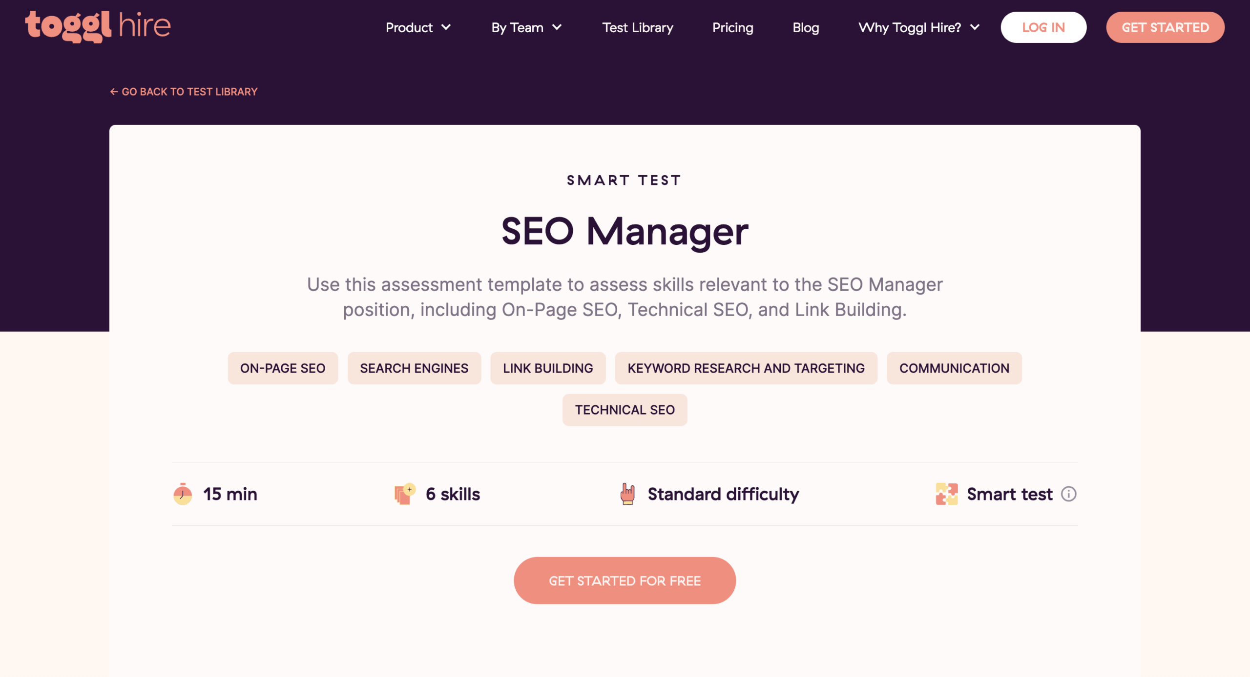 SEO manager skills test