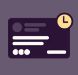 Illustration of a project card with a clock icon on the top right
