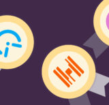 Illustration of badges with the Clockify, Harvest, and Toggl Track logos