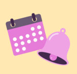 Illustration of a calendar and a bell