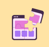 Illustration of puzzle pieces making up a webpage